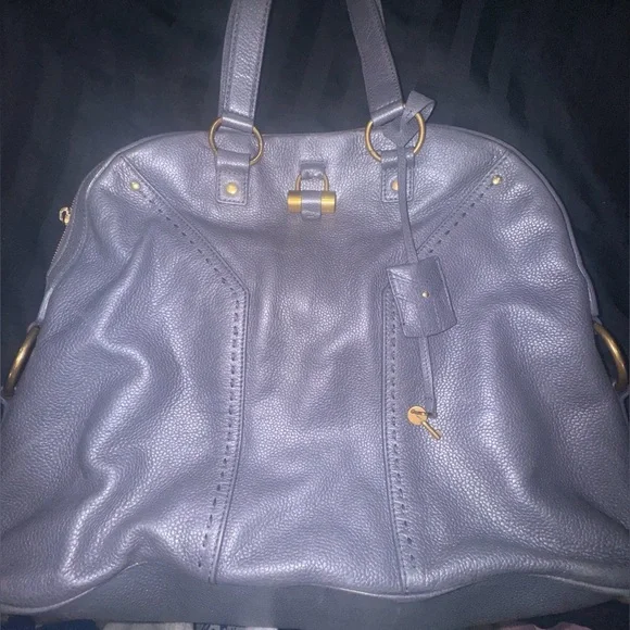 Authenticated YSL Muse bag Elegant Gray Leather Women's Bag - Picture 7 of 16